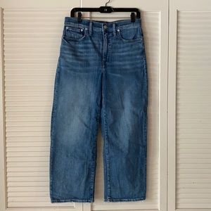 Slim wide leg cropped madewell jeans ( Emmett)